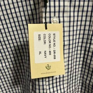 Navy Checkered Men's Shirt by Dr. Ross
